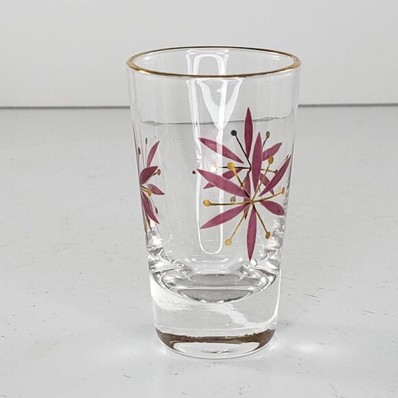 Mid Century Modern Atomic Shot Glass Toothpick Holder Vintage Retro Flowers - Picture 5 of 8